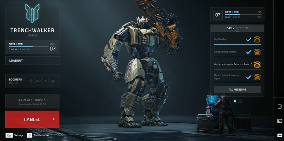What are the features of the Steel Hunters lobby? A summary of Steel Hunters lobby functions and gameplay.
