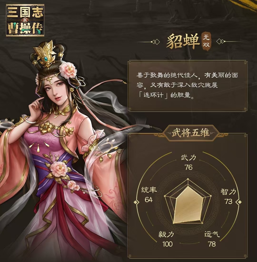 新三国志曹操传貂蝉技能介绍 新三国志曹操传貂蝉技能怎么用