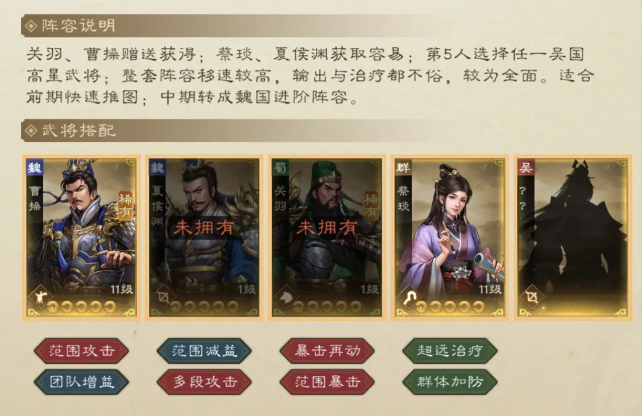 新三国志曹操传平民阵容怎么选择 新三国志曹操传平民阵容搭配方法