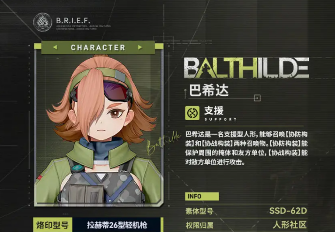 少女前线2巴希达介绍 少女前线2巴希达怎么样